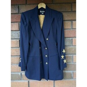 Solini New York Blazer Jacket Embellished Star USA | Navy | Womens Size 8‎